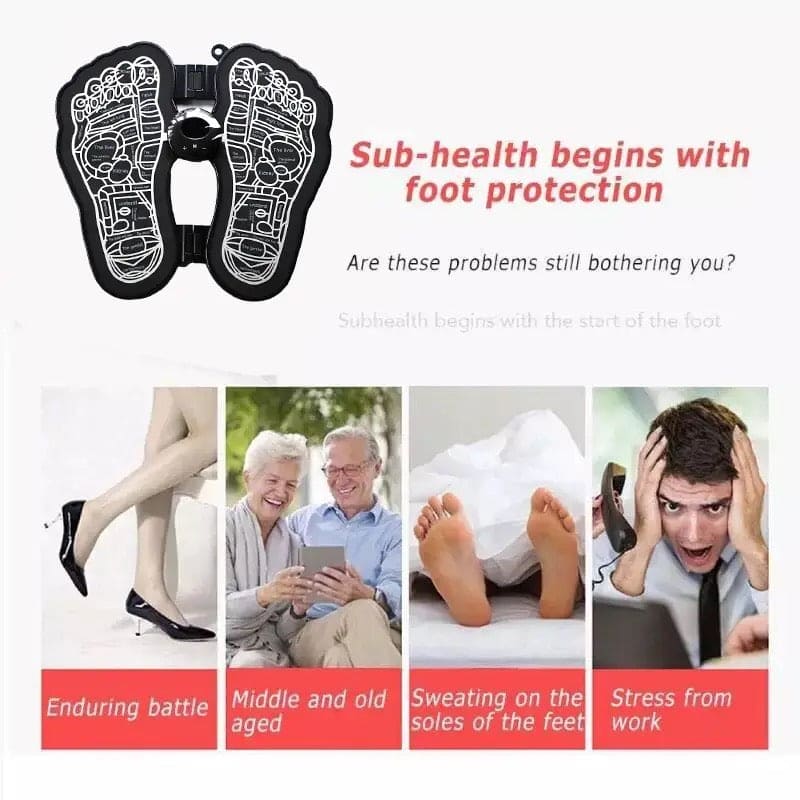 Foot Relaxer, Bioelectric Acupoints Massager, EMS Foot Massager, Pain Releive Massager Mat, Foldable Foot Massage Mat, Electric Foot Cushion Blood Circulation Acupuncture Pad