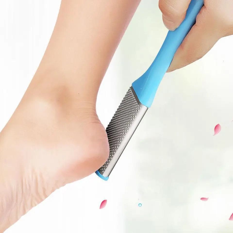 Double Sided Foot Filer, Professional Pedicure Foot Filer, Stainless Steel Foot Scrubber, Hard Skin Removers, Callus Dead Skin Remover, Anti-slip Plastic Handle Pedicure Tool, Stainless Steel Dead Skin Scrapper