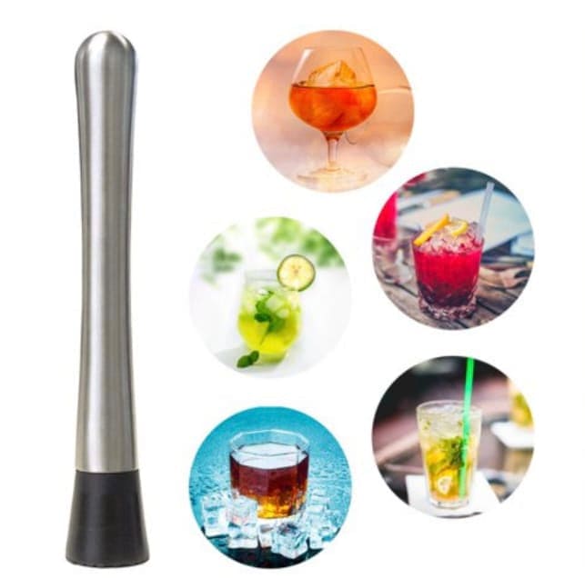 Stainless Steel Muddler, Ice Crusher Bar, Stainless Steel Cocktail Muddler Mixer, Steel Wine Mixing Stick, Cocktail Shaker Boston Bar, Home Bar Bartender Tool