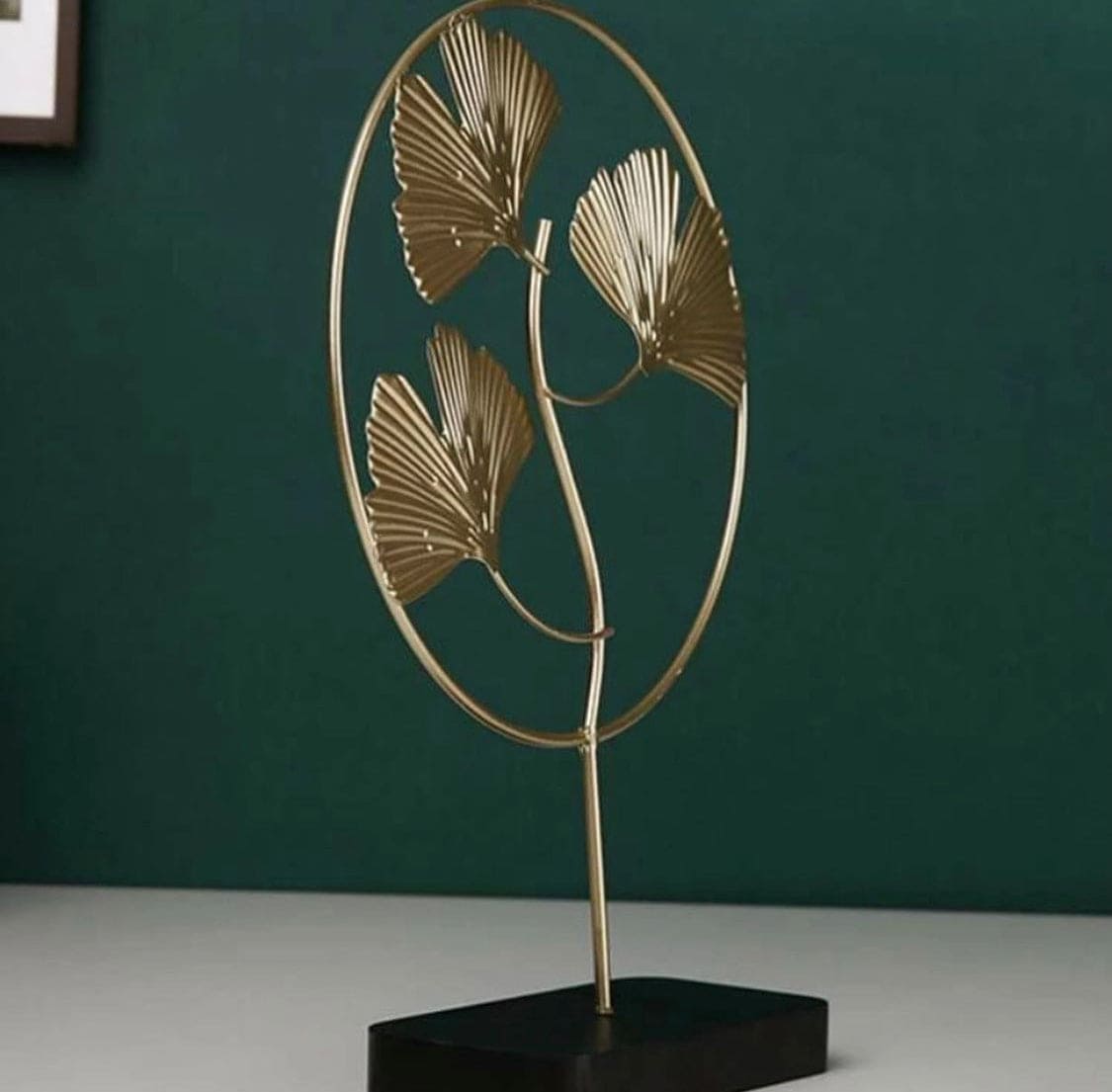 Metal Brass Golden Gingko, Mons tera Leaves Sculptor, Desktop Ornament Home Décor