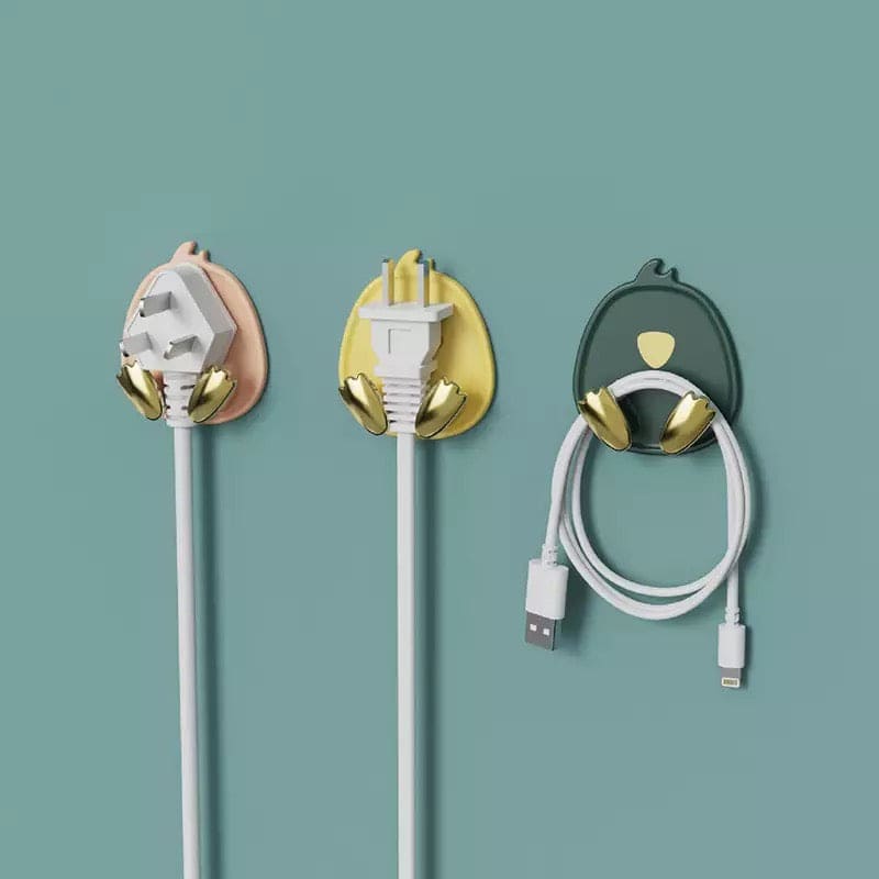 Cute Duck Shaped Wall Storage Hook, Useful Wall Hangers Hooks Power Plug Socket Holder, Non-Punching Non-Trace Hook