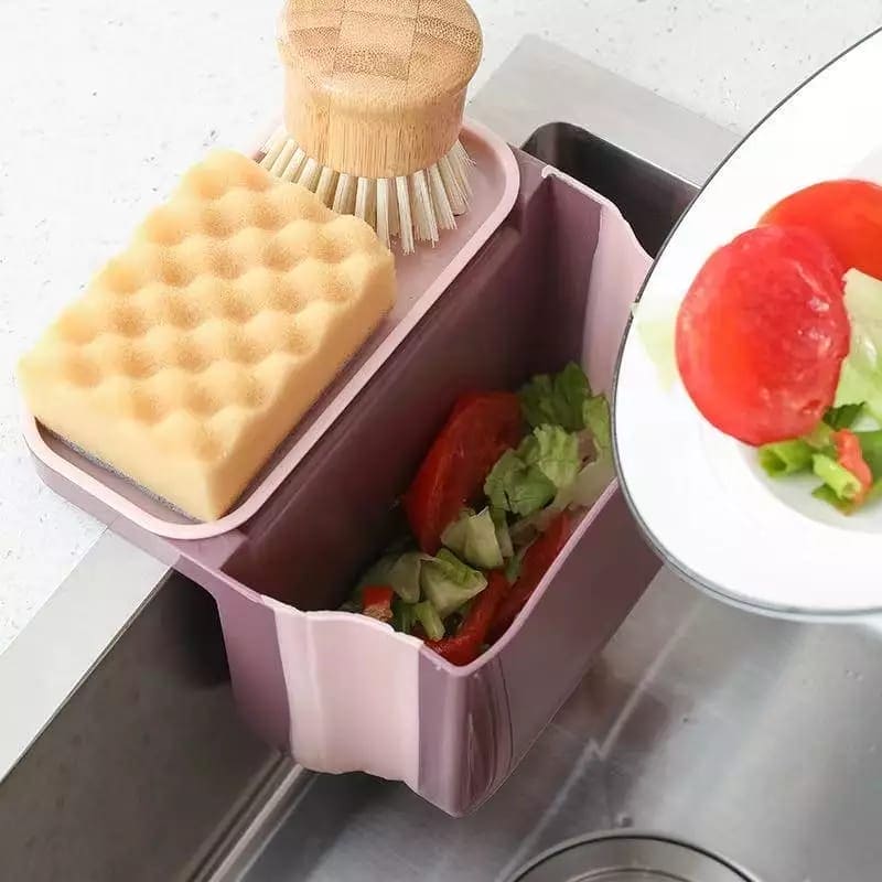 Adjustable Kitchen Waste Filter Basket, Hanging Sink Drain Basket, Fruit Vegetable Drainer, Kitchen Sponge Storage Rack Organizer, Multifunctional Foldable Sink Strainer