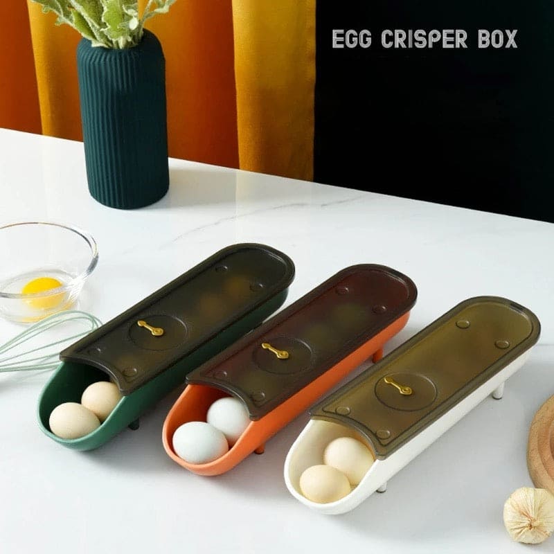 Durable Egg Storage Box, Anti Slip Large Capacity Egg Fresh Preservation Container, Stackable Egg Tray, Safe Sliding Egg Box