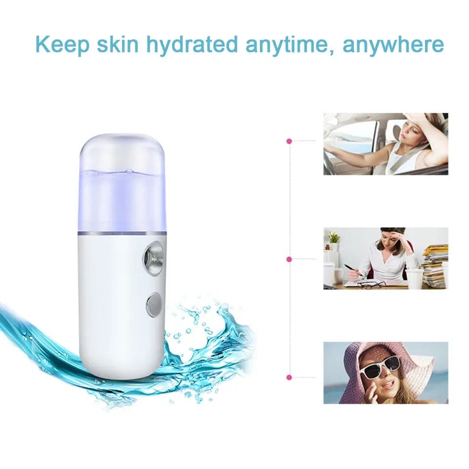 Face Humidifier Steamer, Mini USB Sprayer, Body Facial Spray, Portable Hydrating Beauty Sprayer, Handheld Face Air Humidifier, Rechargeable Nano Water Spray Bottle, Mini Steam Bullet Bottle, Disinfectant Atomization Tool, Nano Mist Sprayer Bottle