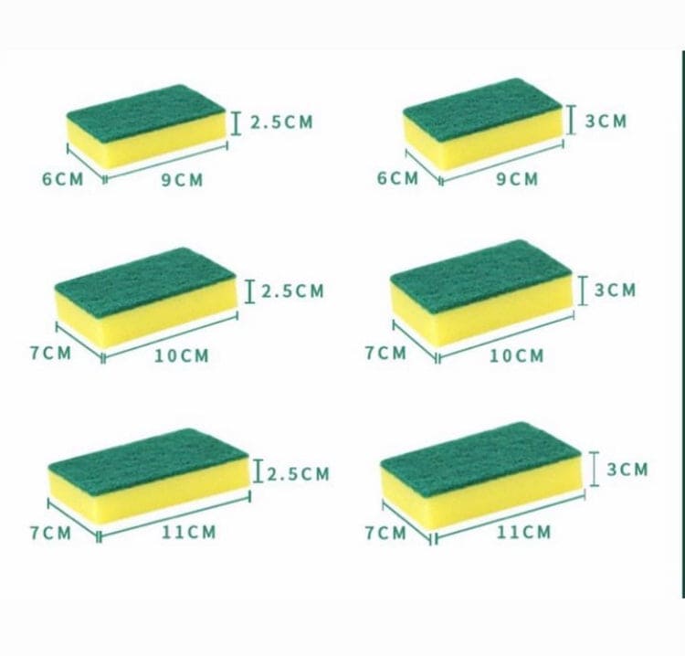 6 Pcs Double Sided Dishwashing Sponge, Emery Magic Cleaning Sponge