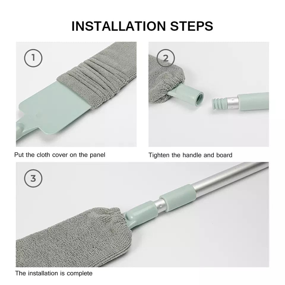 Long Handle Cleaning Duster, Bedside Dust Brush Long Handle Mop Household Bed Bottom Gap Clean Fur Hair Sweeping Dusty Microfiber Duster