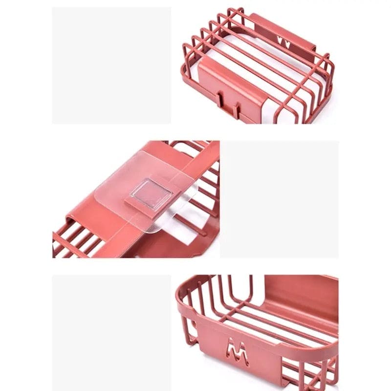 Square Hollow Tissue Box, Wall-Mounted Storage Organizer, Multipurpose Hollow Rack, Sticky Paper Storage Box, Multifunction Storage Basket, Compact Caddy Organizer