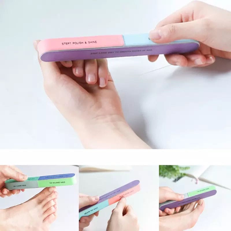 7 Faced Sandpaper Nail File Knives Nail Tool, Nail File Double Side Buffing Bar, Seven Sided Nail Files Polishing Tool, Manicure Pedicure Professional File Nail Art Sanding Nail Buffer