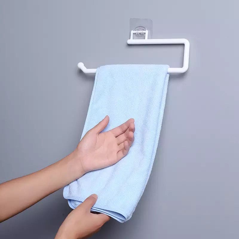 Cabinet Tissue Holder, Wall Mounted Towel Hanger Rack Bar, Cabinet Rag Storage Organizer, Wall Mounted Adjustable Towel Hanger for Kitchen Bathroom, Cabinet Paper Sucker Holder, Napkin Towel Rack Shelf Hook