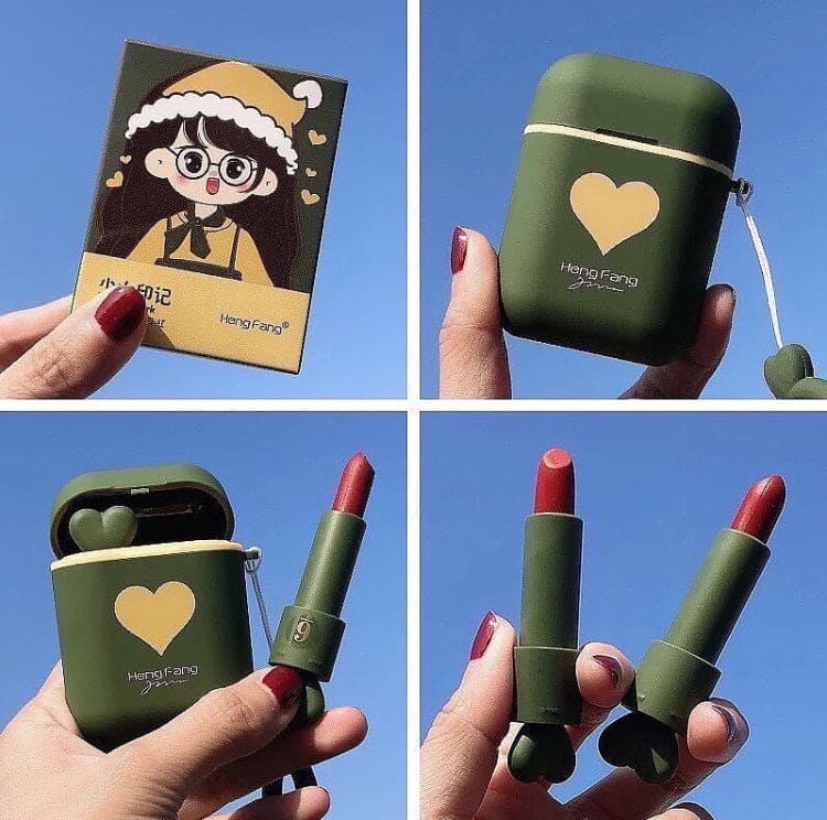 Heng Fang Airpods Lipsticks, 2 Colors Long Lasting Lipsticks, Cute Waterproof Matte Lipsticks