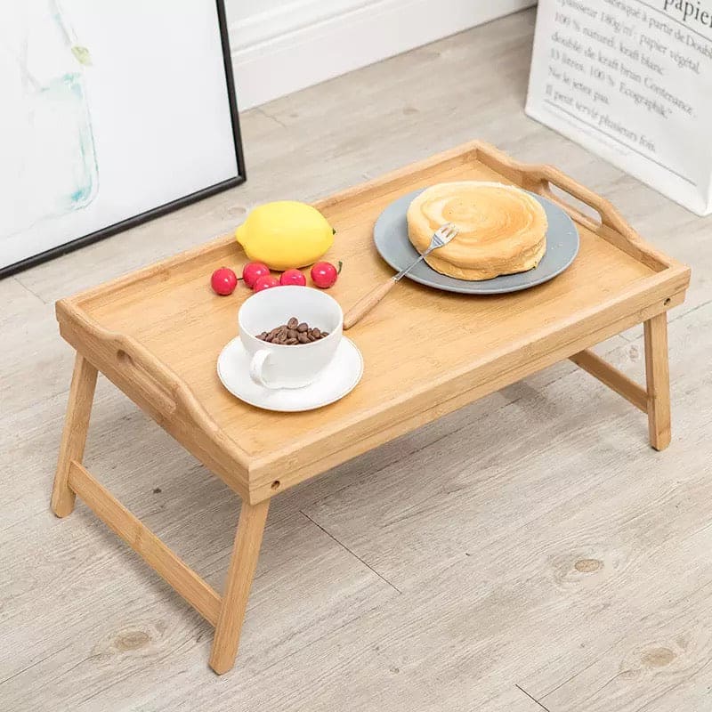  KEEKR Bed Tray Table with Adjustable Height, Foldable Legs &  Leg Locks - Bed Table Tray for Serving Breakfast with Carrying Handles,  100% Made of Bamboo, for Men & Women 