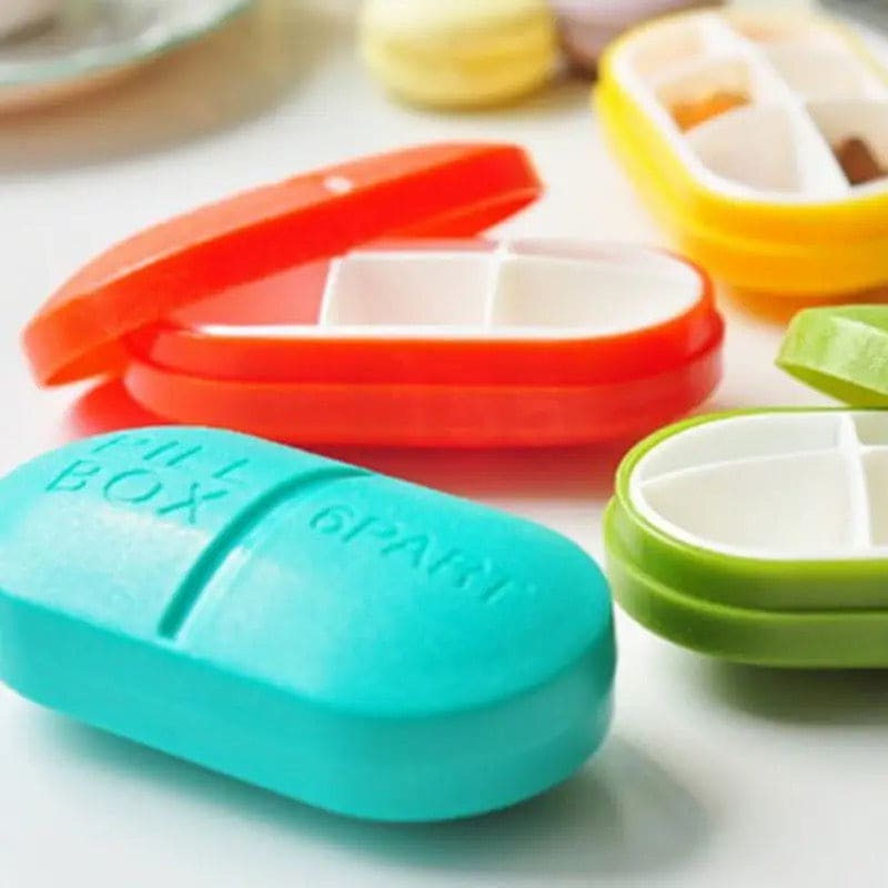 6 Part Pill Box, Portable Travel 6-Slot Medical Pill Holder, Mini 6 Slot Medicine Organizer, Medicine Case Organizer, Small Mini Pill Box, Seal Pill Storage Organizer, Outdoor Travel Pill Dust-proof Protect Container