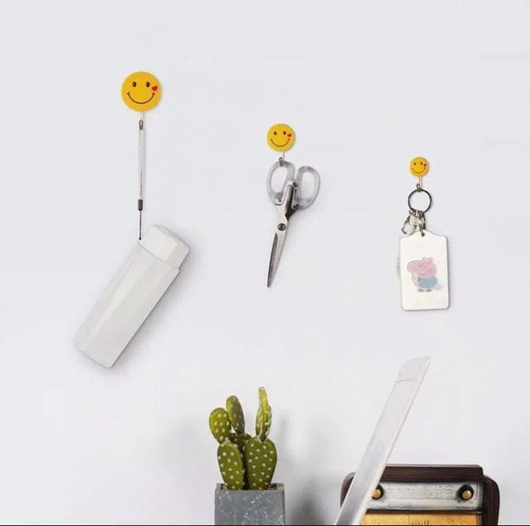 Pack Of 5 Sticky Hook, Strong Sticky Cartoon Hook, Dormitory Wall Mini Hook For Office School Household