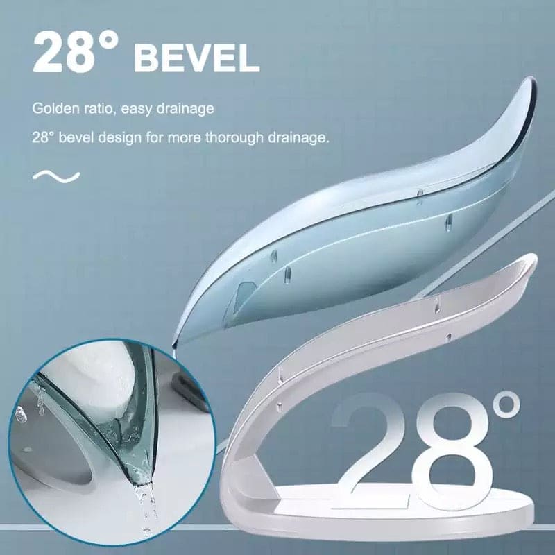 Automatic Leaf-Shaped Draining Soap Holder, Perforated Suction Cup Soap Dish, Toilet Shower Non-slip Drain Soap Case, Creative Sucker Leaf Soap Box, V Shaped Leaf Soap Holder, Transparent Leaf Soap Dish