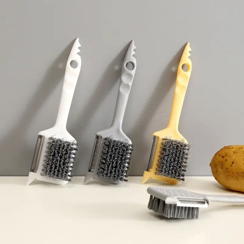 5 In 1 Sharp Peeler, Fruit Peeler With Brush, Kitchen Vegetable Cleaning Brush, Plastic Vegetable Fruit Peeler, Creative Vegetable Fruit Peeler Peeler for Brush Home Kitchen Tool