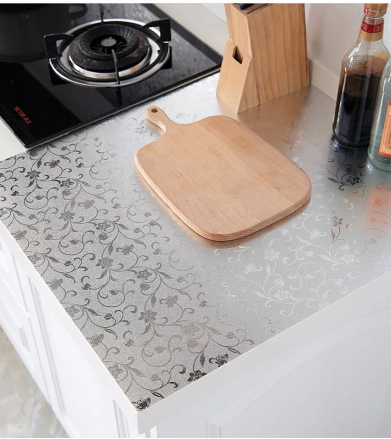 Amazing Silver Kitchen Aluminum Foil, Oil-Proof Waterproof Kitchen Foil, Heat Resistant Foil Sticker, Multipurpose Oil Proof Sticker