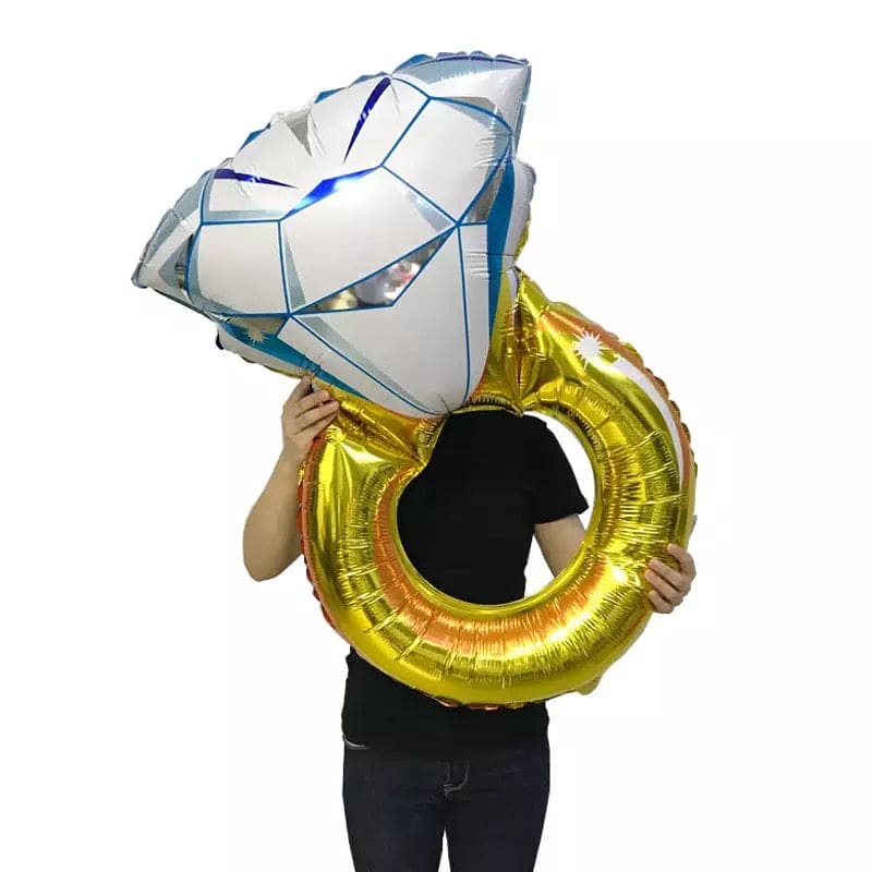 Ring Foil Balloons, Diamond Foil Balloons, Foil Balloons for Valentine Wedding Party Arrangement Anniversary Decoration