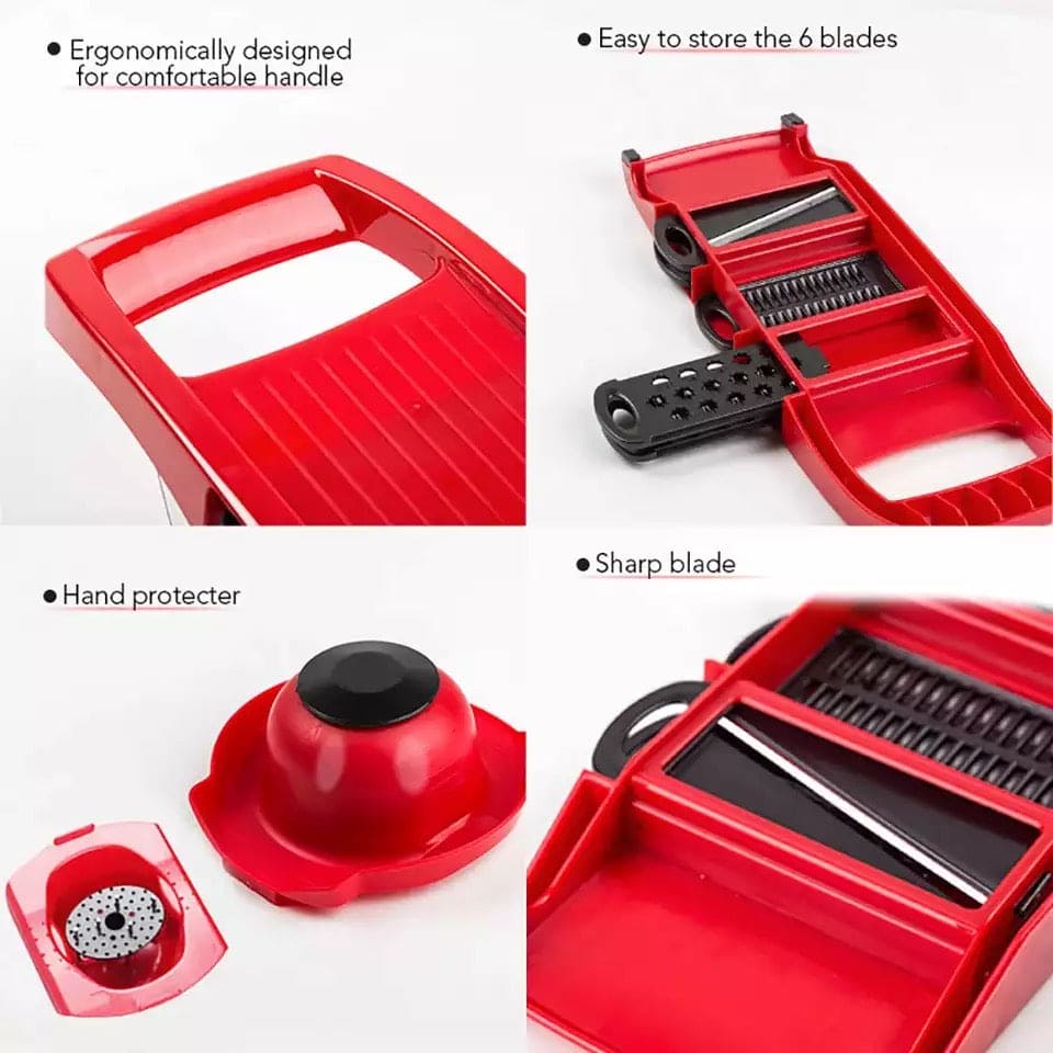 Creative 6 in 1 Vegetable Cutter, Multi Cutter Grater for Vegetables, Dicing Blades Slicer Shredder, Drain Grater Chopper Kitchen Accessories Tool, Mandolin Slicer Vegetable Grater