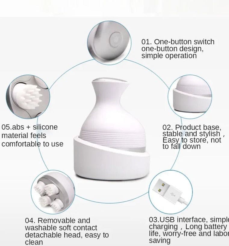 Cat Claw Head Massager, Electric Head Massager, Wireless Scalp Massager, Long Grasping Hand Scalp Massager, Automatic Rotate Massager, Portable Silicon Head Muscle Relaxing Device, Handheld Head Scratcher, Handheld Head Scratcher