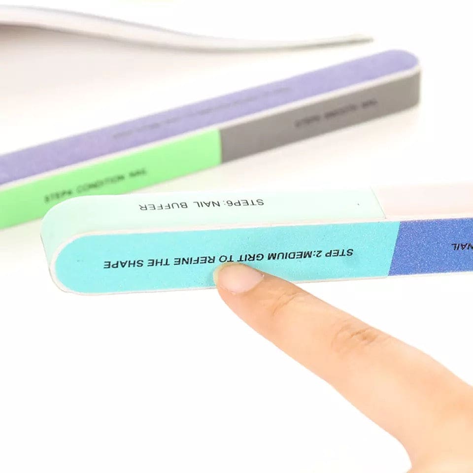7 Faced Sandpaper Nail File Knives Nail Tool, Nail File Double Side Buffing Bar, Seven Sided Nail Files Polishing Tool, Manicure Pedicure Professional File Nail Art Sanding Nail Buffer