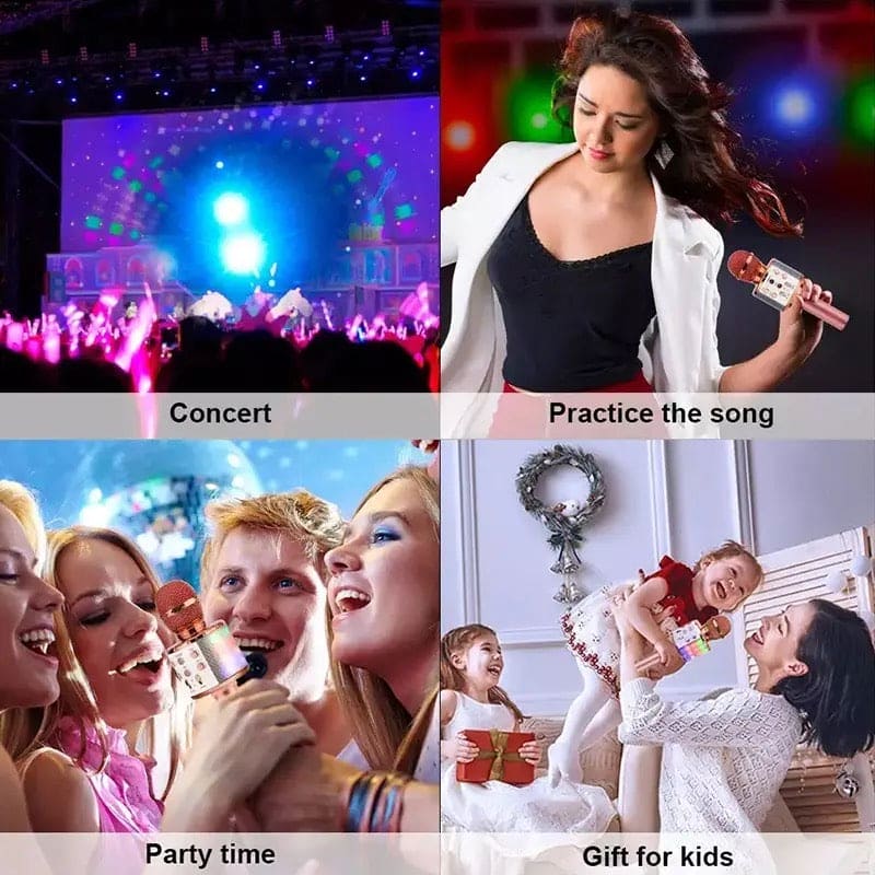 Handheld Microphone Speaker, Portable Handheld Singing Karaoke Mic Speaker, Mobile Phone Wireless Bluetooth Speaker, Karaoke Microphone Wireless Bluetooth Condenser, Handheld Multifunction Rechargeable Speaker