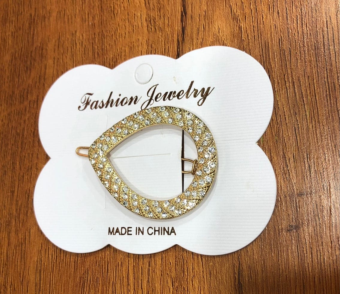 Hairpin Brooch Pin, Letter Faux Pearls Ladies Electroplating Sweater Suit Brooch Jewelry Accessories, Pearl Diamond Ecrusted Oval Hair Ball Head Twist Clip