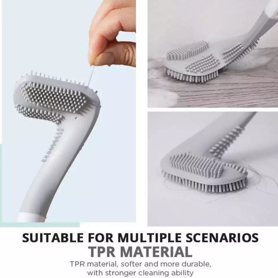 New Golf Toilet Soft Brush, Long Handle No Dead Angle Toilet Rubber Cleaning Brush, Cleaning Long Handle Toilet Cleaning Brush With Quick Drying Holder Set, Soft Silicone Toilet Brush For Bathroom, Bendable Silicone Brush Head
