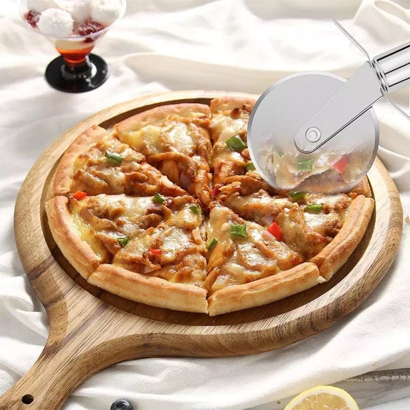 Stainless Steel Pizza Slicer, Pizza Knife Bread Cake Divider, Portable Pie Pizza Shovel Baking Accessories, Glad Pizza Cutter Wheel