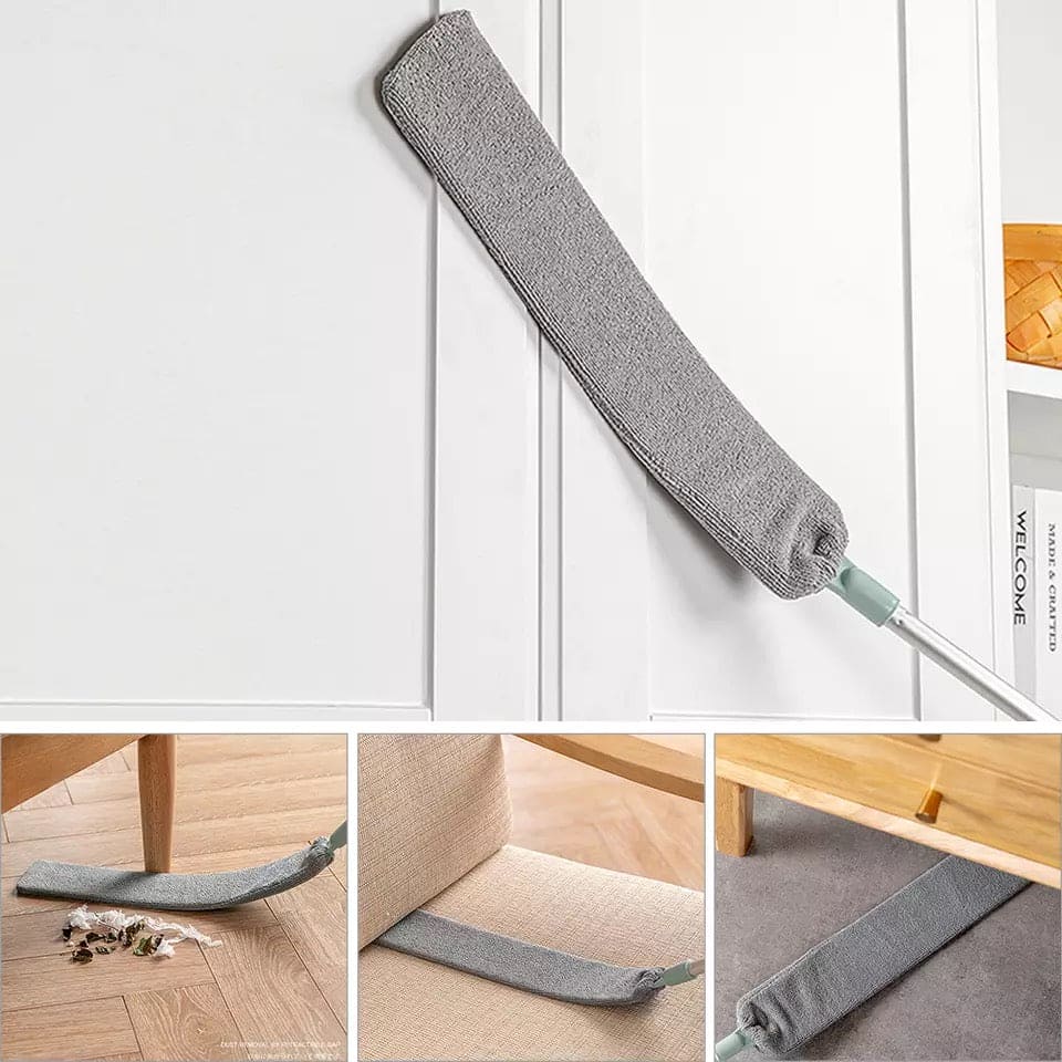 Long Handle Cleaning Duster, Bedside Dust Brush Long Handle Mop Household Bed Bottom Gap Clean Fur Hair Sweeping Dusty Microfiber Duster