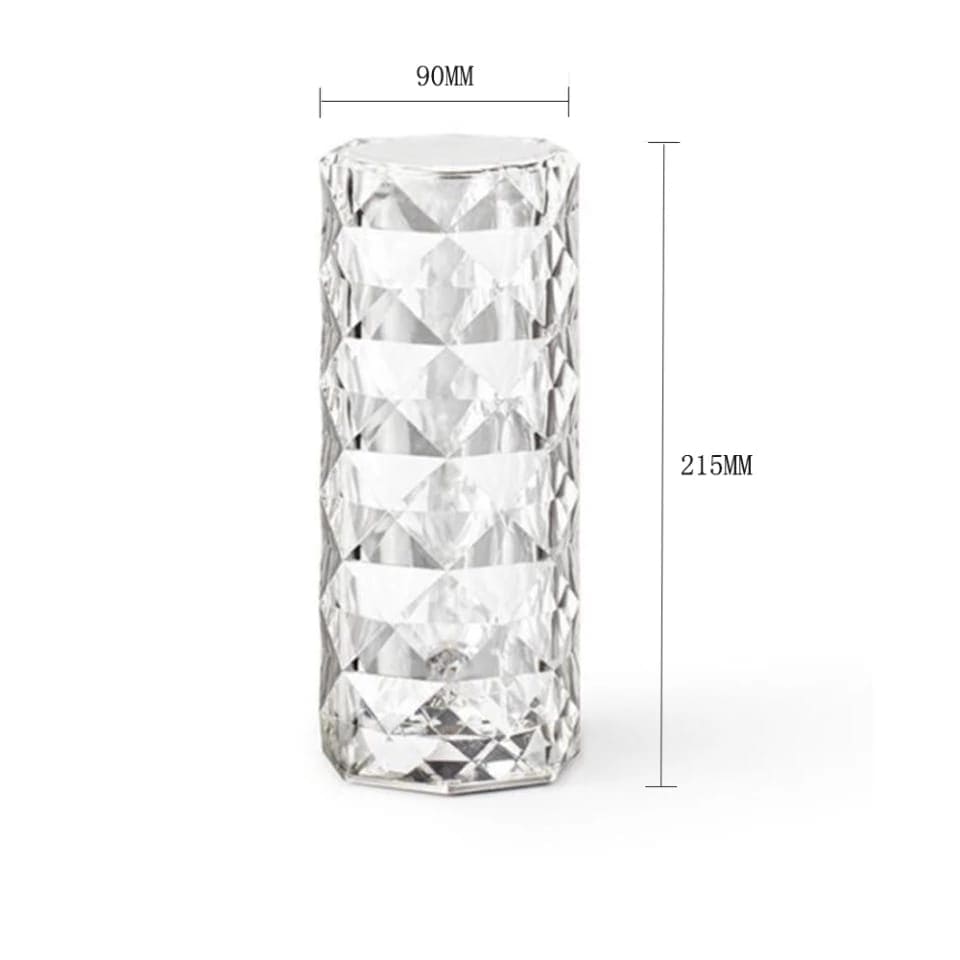 Rose Crystal Rechargeable Table Lamp, Diamond Touch Sensor Battery Desk Lamp, LED Romantic Desk Light, RGB Remote Control Night Light Projection Table Lamp