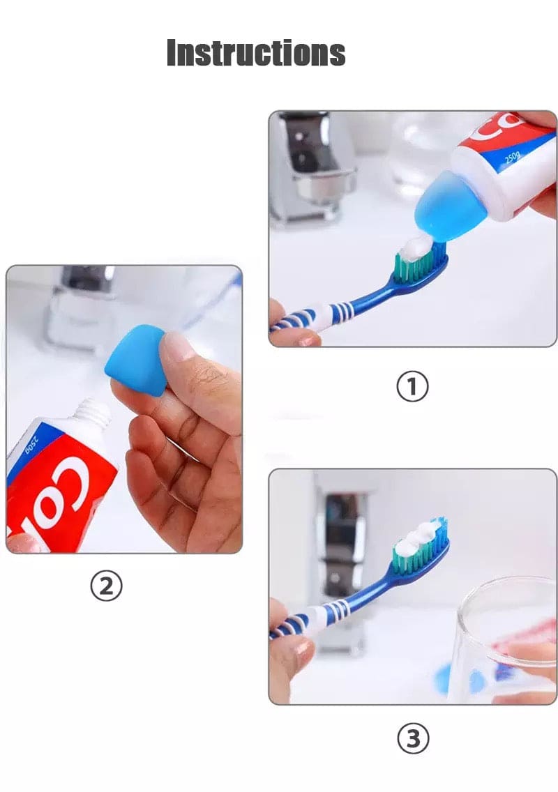 Silicone Lazy Self-Closing Toothpaste Tube Squeezer, Self-Closing Toothpaste Caps, Silicone Manual Toothpaste Squeezer, Squeezing Toothpaste Device, Toothpaste Cap Self-Closing Edible