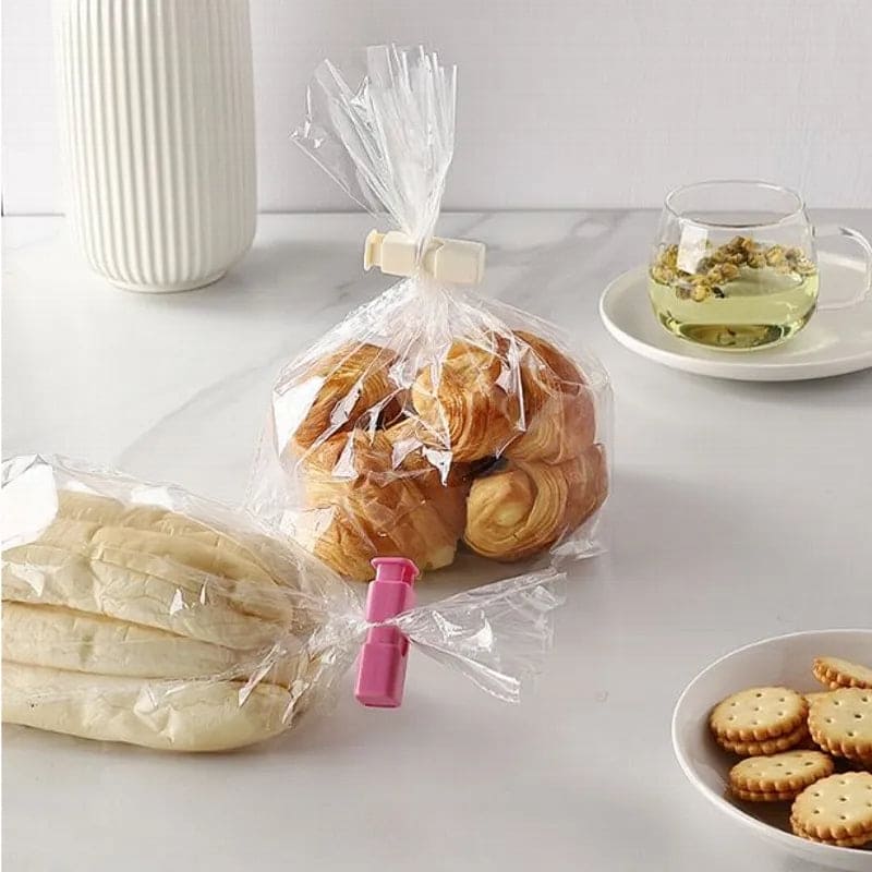 Set Of 4 Chip Sealing Clip, Multipurpose Bread Sealer, Press Spring Seal Clips, Food Bag Lock Button, Food Preservation Sealing Clips, Sealer Clamp Sealing Bag Clips, Kitchen Clips Freezer Bag Clips, Locking Type Bag Clip