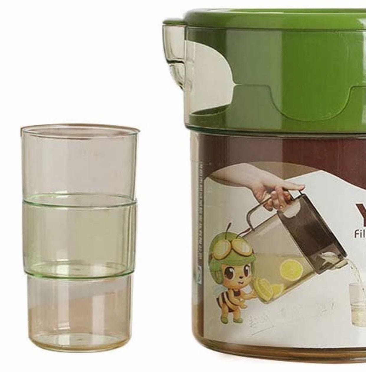 Durable Plastic Water Jug Glass Set, Large Capacity Transparent Sealed Water Jug, Large Capacity Water Container For Home
