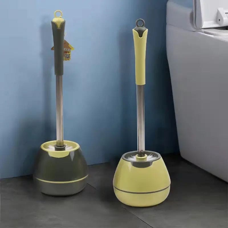 Floor Standing Toilet Brush with Holder, Plastic Toilet Brush, Bathroom Floor Scrubbing Set, Toilet Brush and Holder Set, Toilet Bowl Brush and Holder for Bathroom Organization, Wall Mounted & Floor Standing
