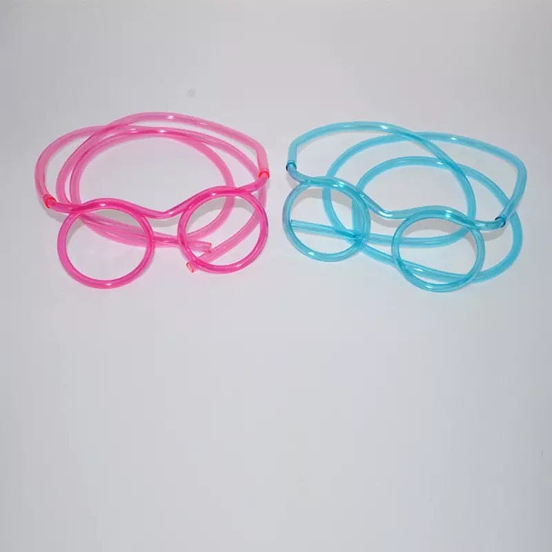 Funny Soft Flexible Straw Glasses, Plastic Drinking Straws, Crazy Fun Loop Straws, Unique Drinking Tube, Flexible Soft Drink Eyeglasses, Crazy Funky Drinking Tube For Party Supplies