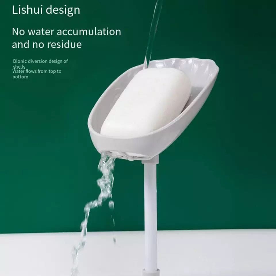 Wall Mounted Sea Shell Soap Holder, Drain Rack Soap Box, Perforated Free Standing Suction Cup, Creative Soap Dish Holder, Self Adhesive Drain Soap Rack, Easy Cleaning Soap Box For Bathroom