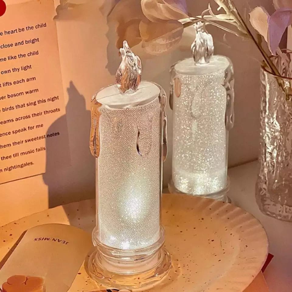 Candle Shape Electronic Lamp, Flameless Plastic Candle Tea Light, Home Decor Candle Lamp, Simulation Candle Led Small Night Lamp, Simulation Candle Led Small Night Lamp
