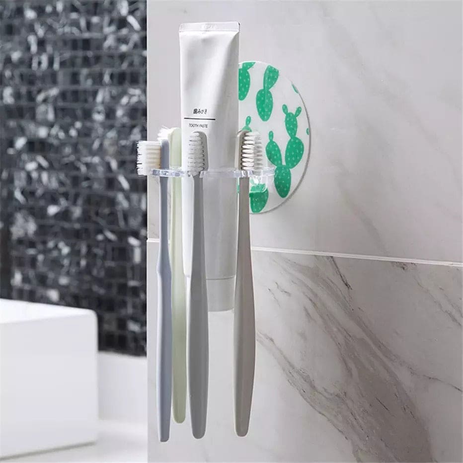 1pc Bathroom Toothbrush Toothpaste Comb Holder With Wall Mounted