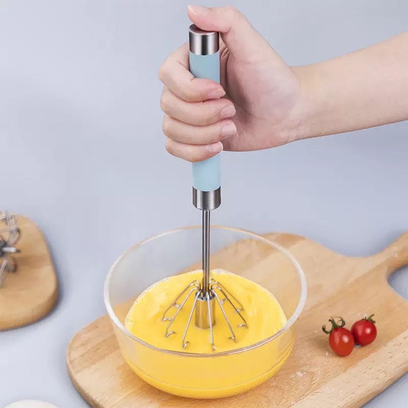 Colorful Long Handle Whisker, Stainless Steel Semi Automatic Whisk, Manual Press Type Butter Whipping, Manual Press Type Egg Beater, Kitchen Baking Tool Baking Accessories, Automatic Stirrer for Milkshake Sauce Drink