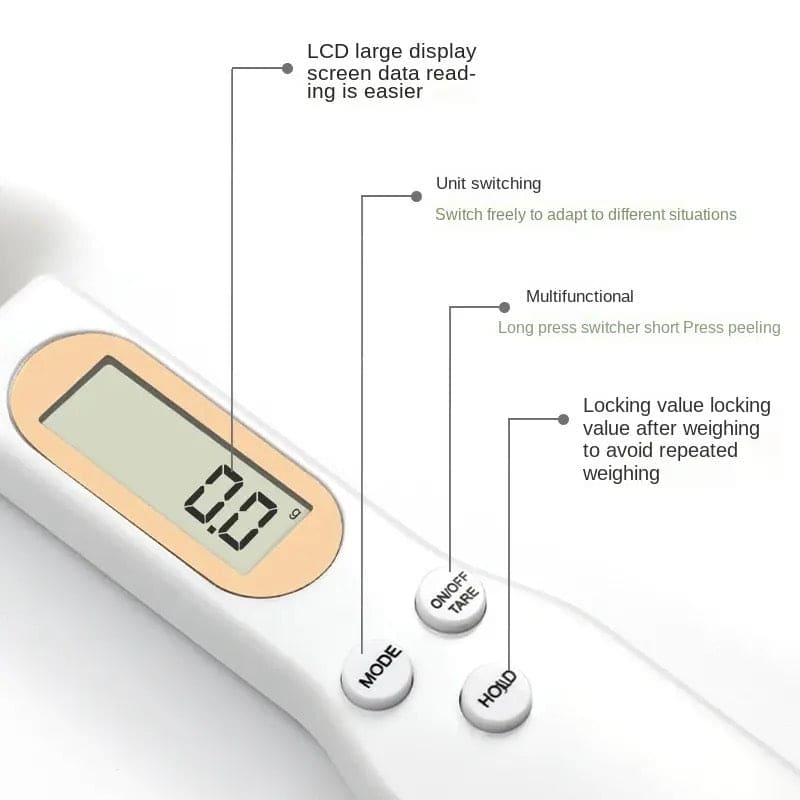 Electric Kitchen Scale Spoon, Digital Measuring Spoon, Volume Food Scale Gram Mini Kitchen Scales, Multifunction Handheld Electric Scale Spoon For Cooking, Portable Kitchen Scale, Measurable Display Food Scale