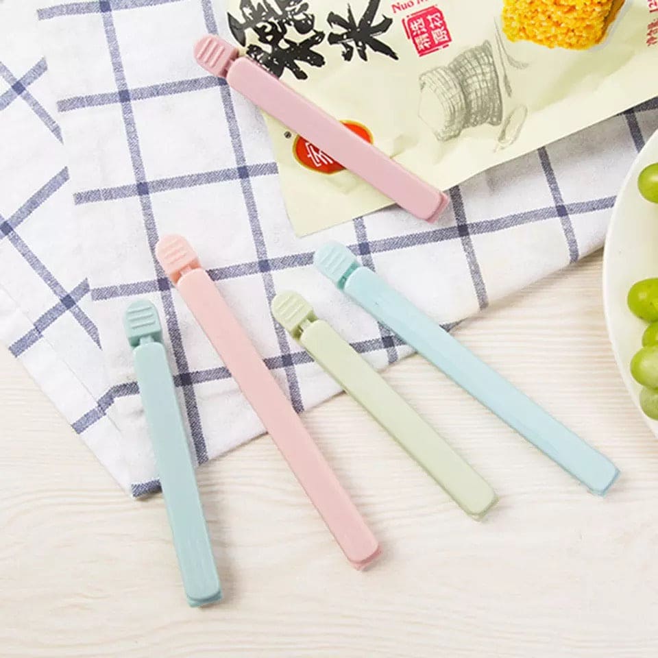 Set of 5 Pack Bag Clips, Food Snack Sealing Clip, Clamp Food Close Clip Seal Kitchen Tool, Freezer & Fridge Bag Sealing Clips, Kitchen Food Bag Clips