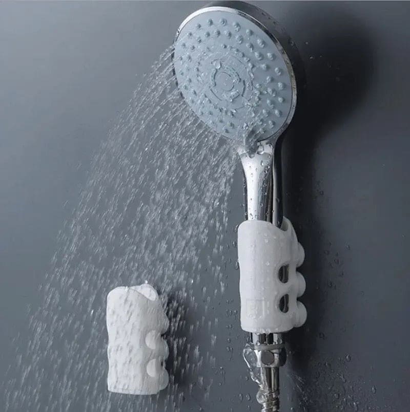 Set of 2 Bathroom Shower Head Holder, Suction Cup Wall Mounted Non-slip Stand Bracket, Bathroom Hooks Storage Organizer, Shower Nozzle Fixing Bracket, Silicone Shower Head Holder