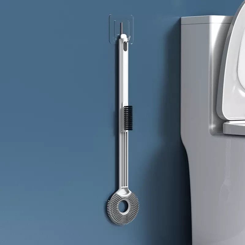 Lollipop Style Mini Toilet Brush, 2 In 1 Toilet Brush with Base Soft Bristles Brush, Wall-Mounted Clean Brushes Bathroom Accessories, Soft TPR Silicone Head Lollipop Shape Toilet Brush with Holder