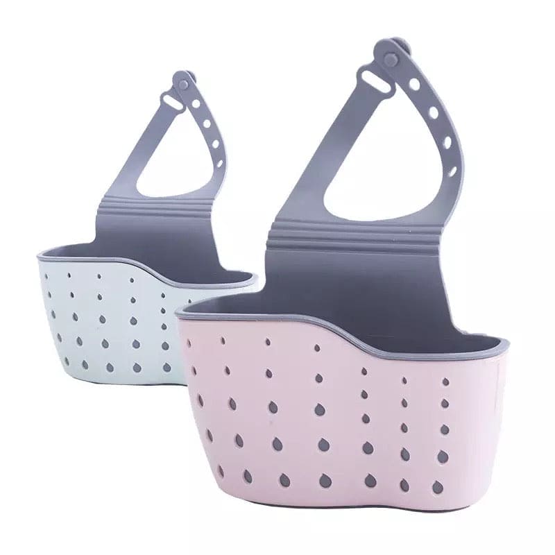 Adjustable Sink Soap Sponge Holder, Kitchen Hanging Drain Basket, Kitchen Sink Washing Storage Rack, Plastic Faucet Hanging Bag, Hanging Drain Rack Basket