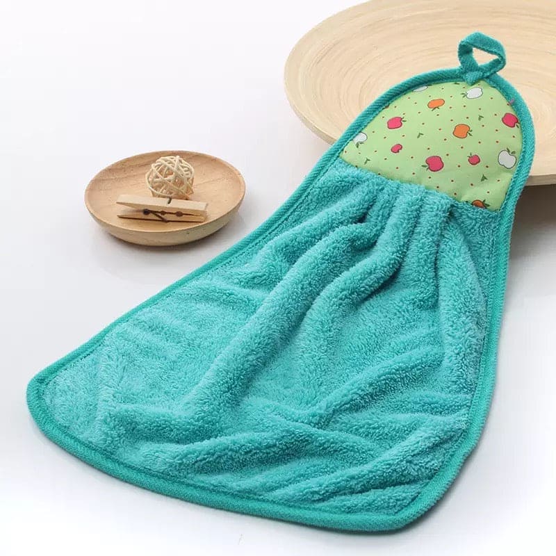 Set Of 2 Hanging Towel, Cute Cartoon Absorbent Cleaning Cloth, Thick Custom Hand Towel, Dishcloths Printing Absorbent Cloth, Bathroom Hanging Wipe, Kitchen Towel