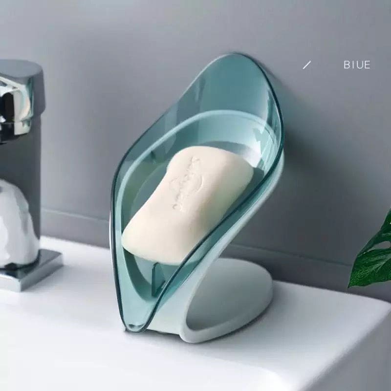 Automatic Leaf-Shaped Draining Soap Holder, Perforated Suction Cup Soap Dish, Toilet Shower Non-slip Drain Soap Case, Creative Sucker Leaf Soap Box, V Shaped Leaf Soap Holder, Transparent Leaf Soap Dish