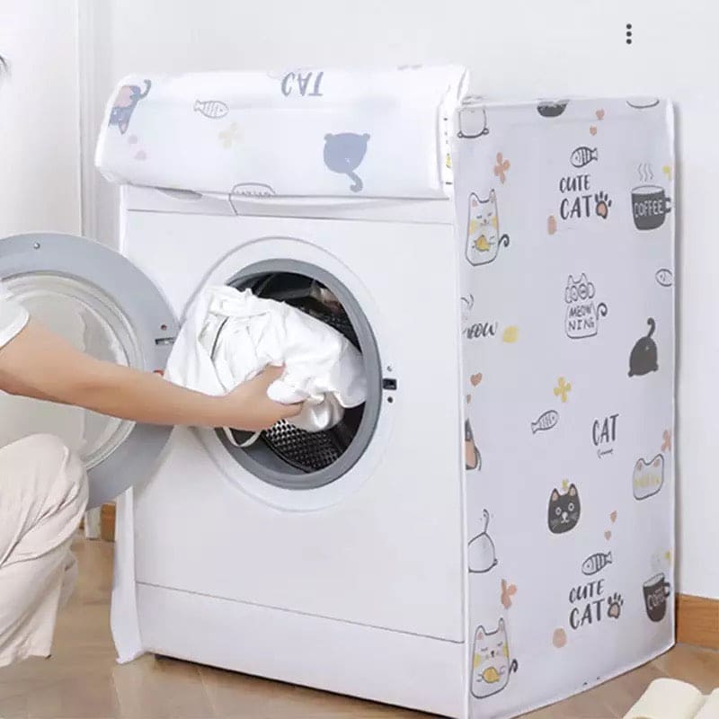 Front Loading Washing Machine Cover For Drum Washing Machine Waterproof Case, Zippered Dust Washing Machine Cover, Dust Protection Waterproof Case Cover, Printed Washing Machine, Washing Machine Protective Coat