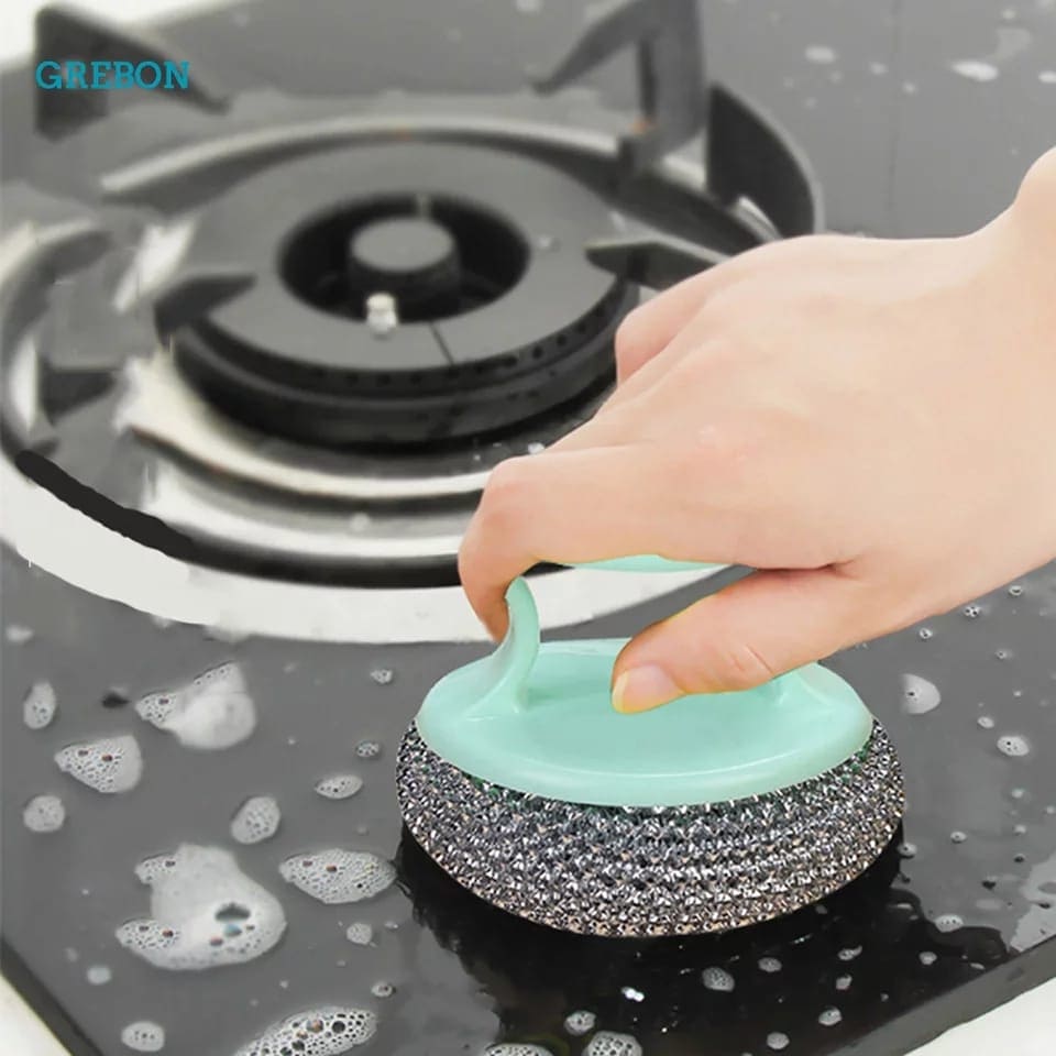 1pc Removable Kitchen Round Dish Sponges Scourer Cleaning Ball