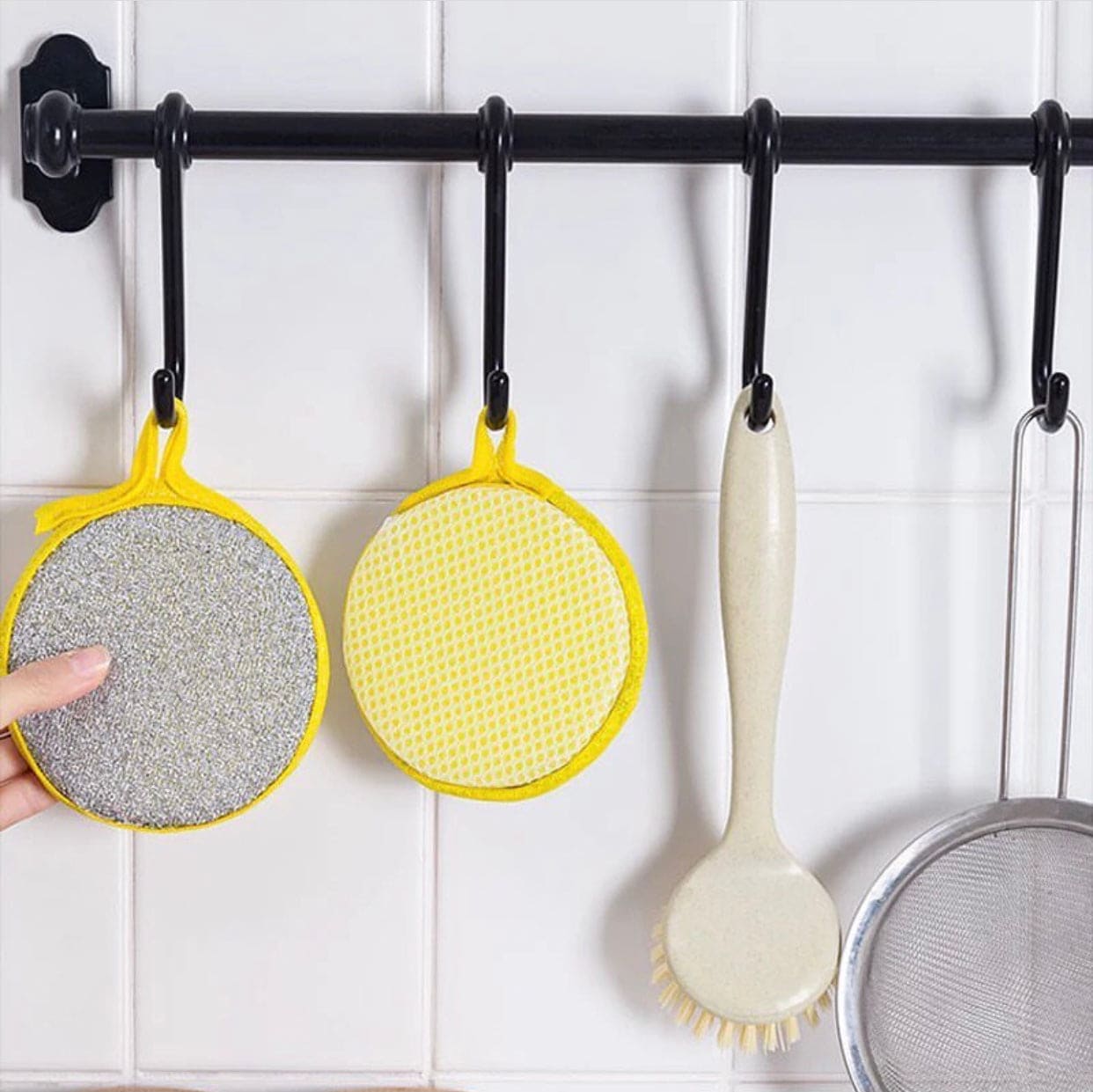 Double Sided Dishwashing Sponge, Pan Pot Dish Wash Sponge, Tableware Dish Washing Brush