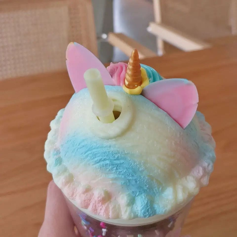 Unicorn Popsicle Cup, Double-layer Plastic Straw Mug, Lovely High Appearance Water Cup With Cover, Unicorn Sippy Coffee Cup, Portable Popsicle Cup